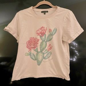 Love Peace & Lazy Days Brand Heathered Purple/Pink Cactus Tee. Size S.